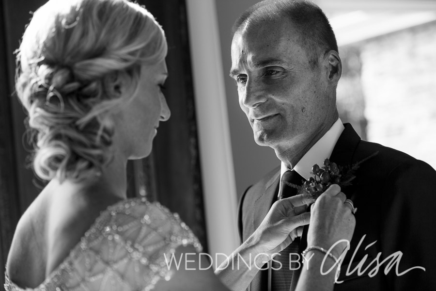 Bride and her father before the wedding in Pittsburgh
